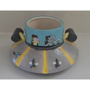 Rick and Morty Space Cruiser UFO Sculpted Ceramic Mug Adult Swim 2018